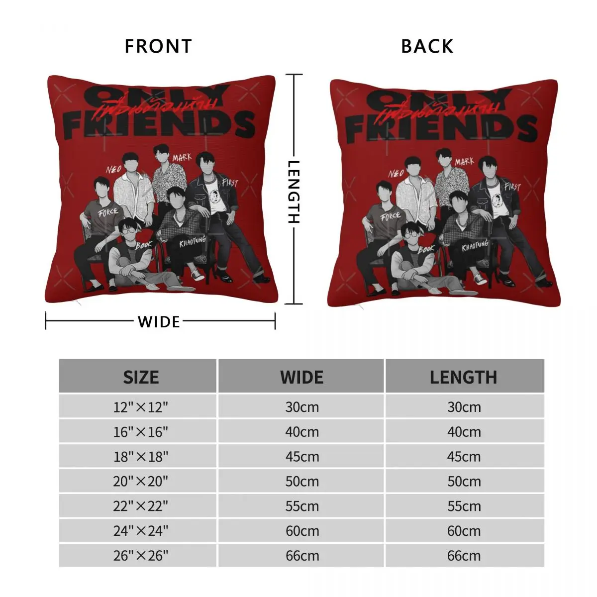 Only Friends Thai BL A Pillow Case