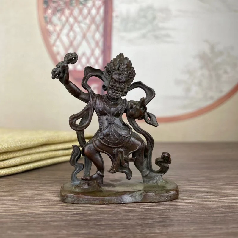 

Jianxian Practice Vajra Hand Bodhisattva Buddha Statue Ornament Antique Copper Statue Exquisite Home Worship Zen Tea Space Decor