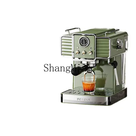 ZYY retro small green Italian coffee machine household small semi-automatic