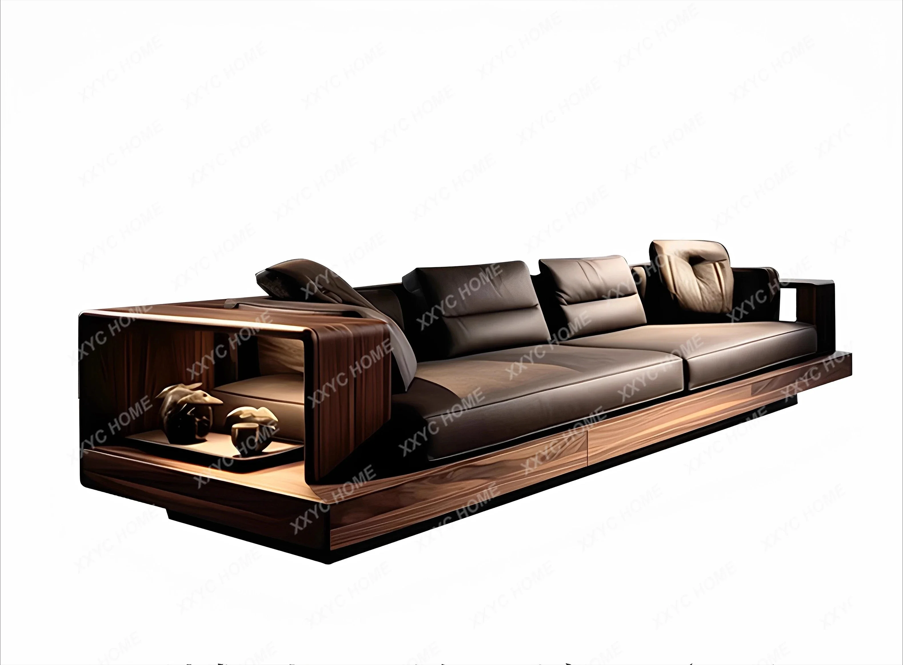 

A Ash wood modern minimalist home living room straight sofa