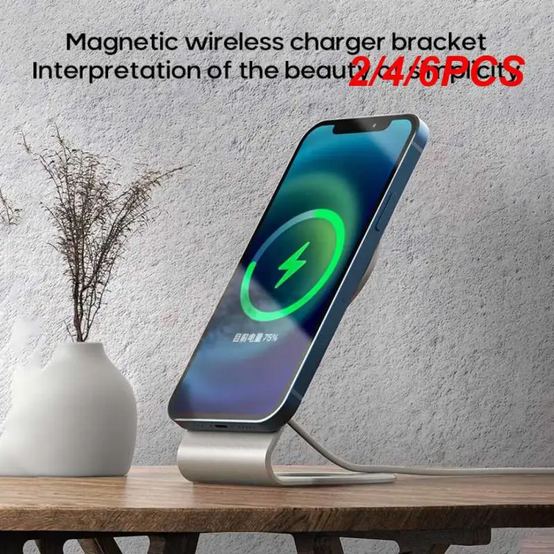 شاحن لاسلكي يدعم 14 جراب ، عالمي سريع الشحن سطح مكتب مغناطيسي ، 2 الموقف ، 4 ، 6