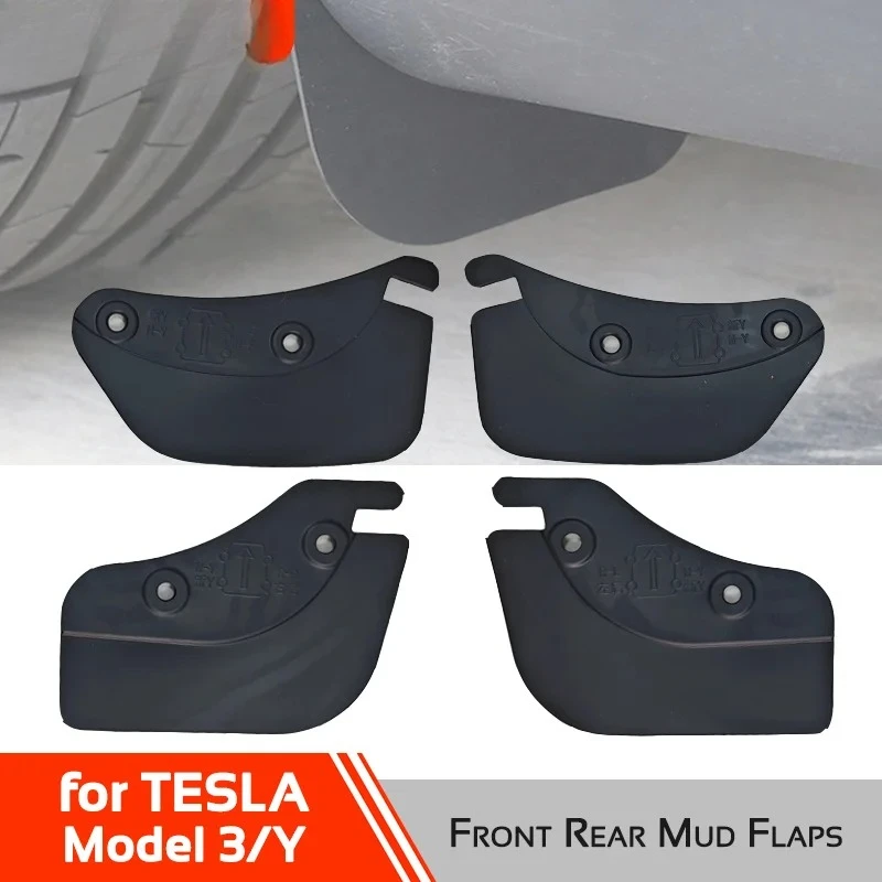 

For Tesla Model 3 Highland Y Juniper 2021-2025 4pcs Invisible Mud Flaps Wheel Mudguards TPE Mudflaps Fender Car Accessories