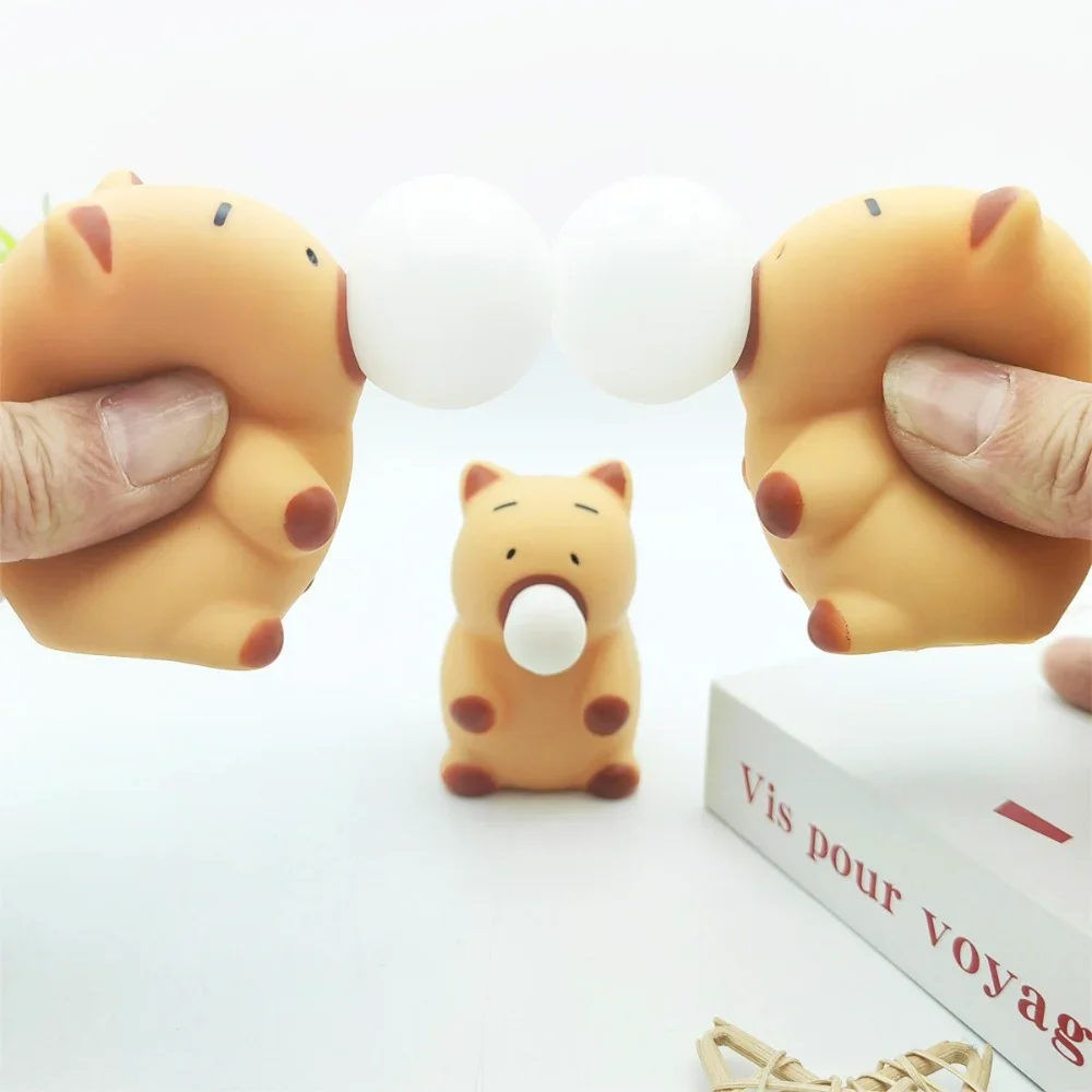 New Funny Capybara Squeeze Toy Blowing Bubbles Stress Relief MIni Vent Toys Soft New Release Anxiety Toy Unique Gifts