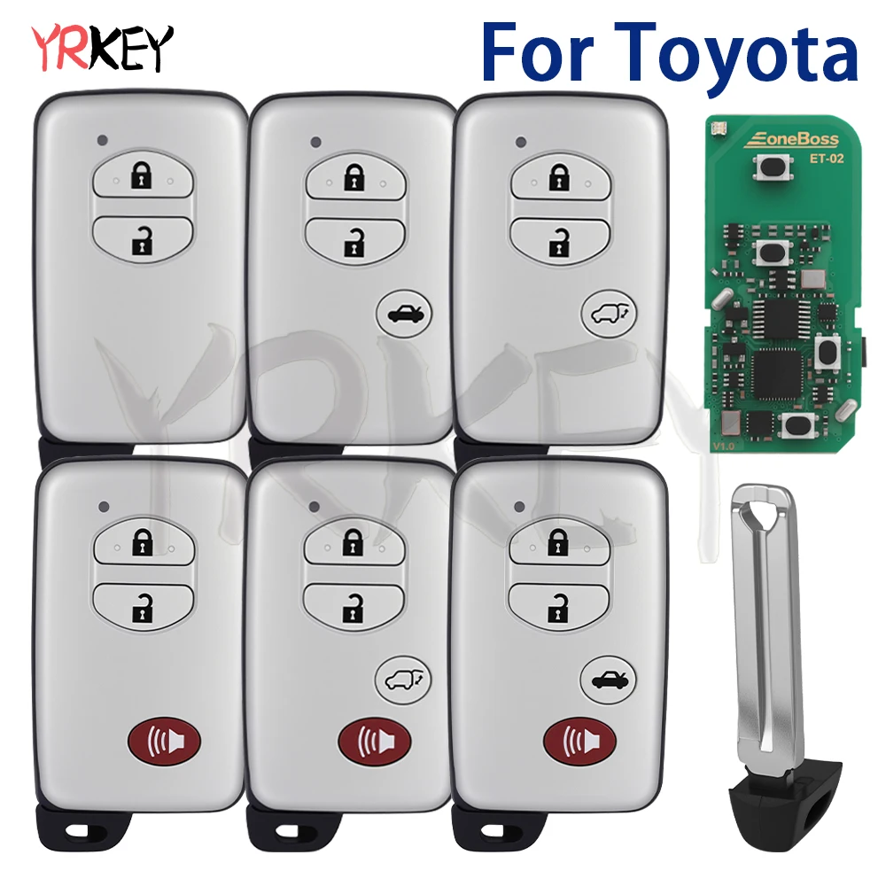 EoneBoss ET‑02 Global Remote Key Fob For Toyota Land Cruiser Camry Levin Prado Highlander Corolla 4D 8A Chip Generable Bluetooth