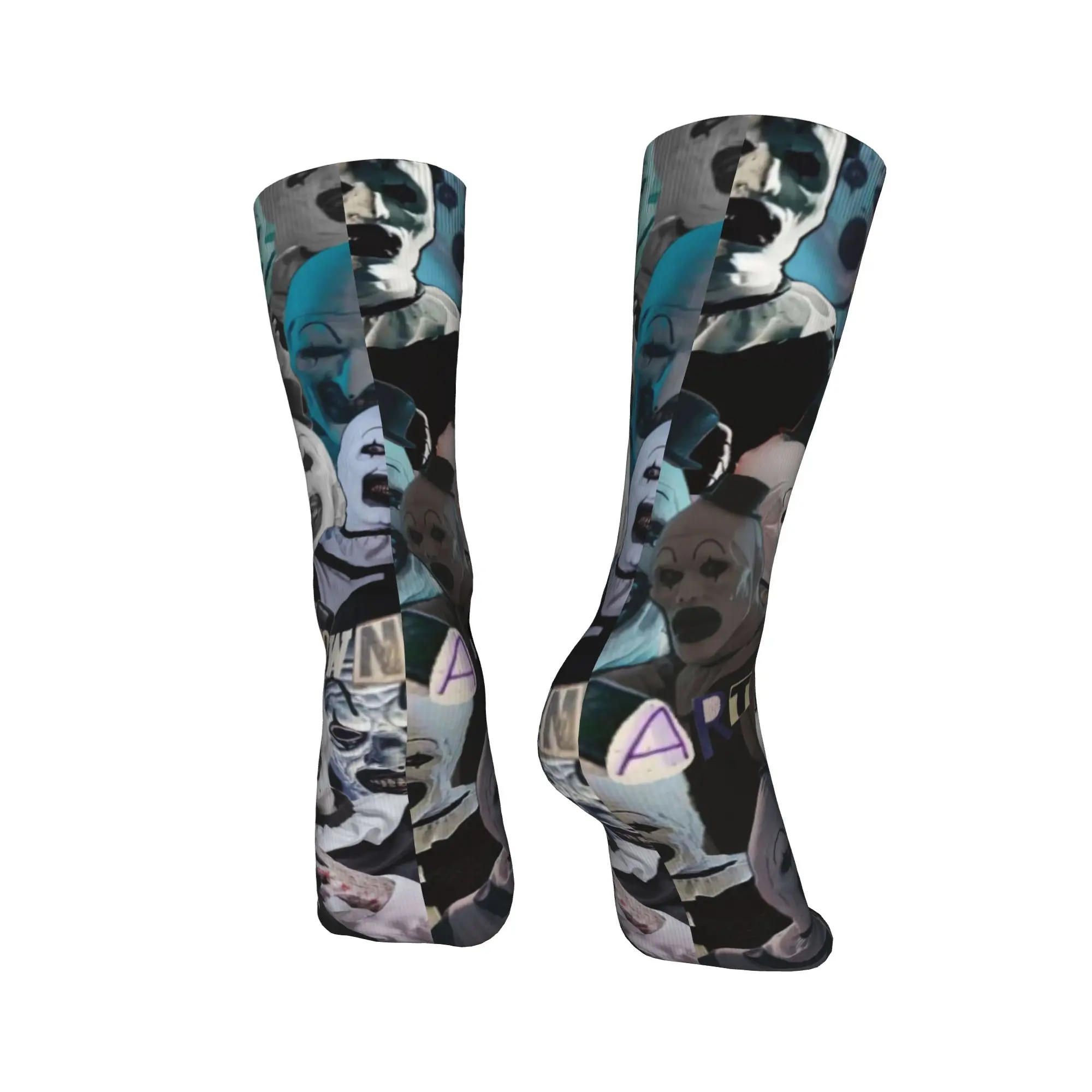 테리파이어 호러 콜라주 양말 미끄럼 방지 스타킹 남성용 편안한 야외 양말 겨울 레저 프린트 양말