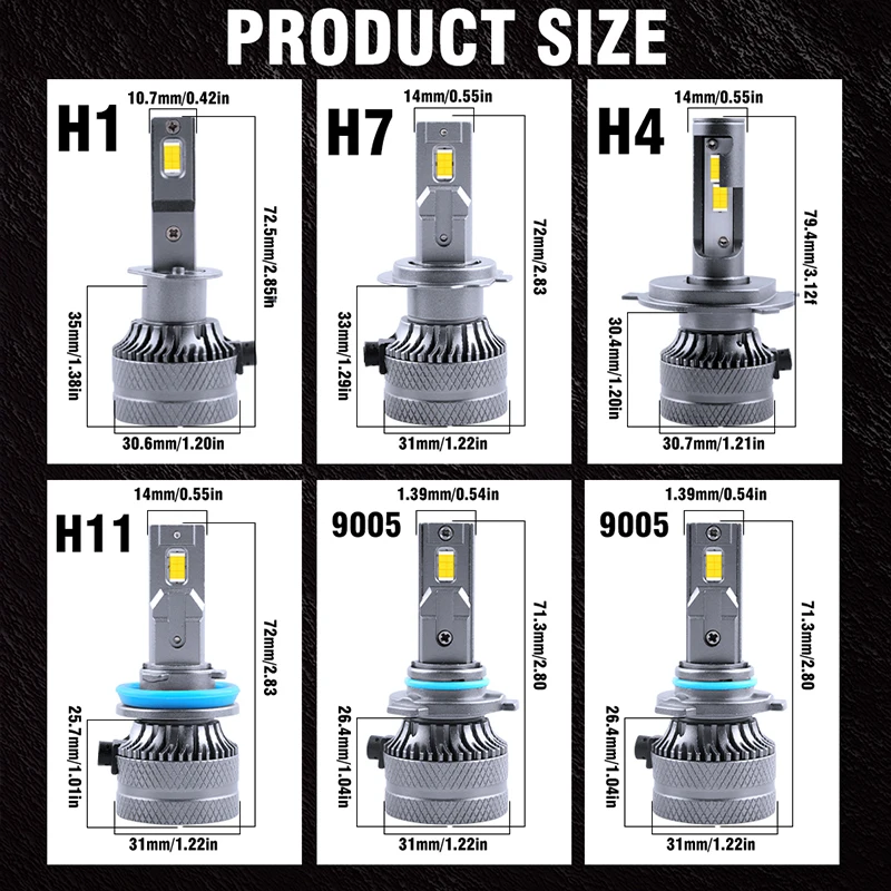 Canbus H7 Led سيارة المصابيح الأمامية H4 H1 H8 H9 H11 HB3 HB4 9005 9006 9012 HIR2 العالمي STG مصباح تلقائي 12 فولت 6000 كيلو الأبيض الضباب الخفيف
