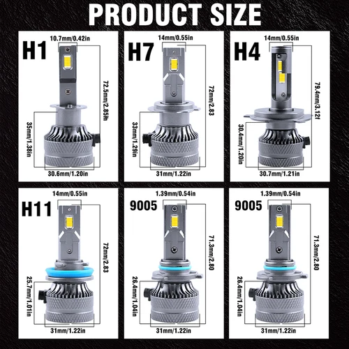 Imagen 2 del producto Canbus H7 bombillas Led para faros de coche H4 H1 H8 H9 H11 HB3 HB4 9005 9006 9012 HIR2 Universal STG Auto lámpara 12V 6000K luz antiniebla blanca