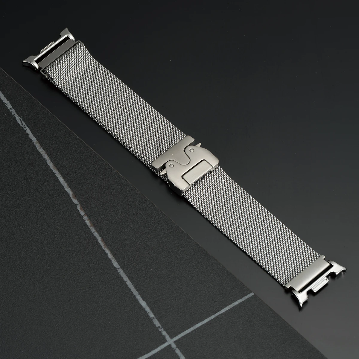 For Samsung Galaxy Watch 8/8 Milanese Parachute Buckle Band Classic Stainless Steel Band Business Bracelet Replacement Belt Spor