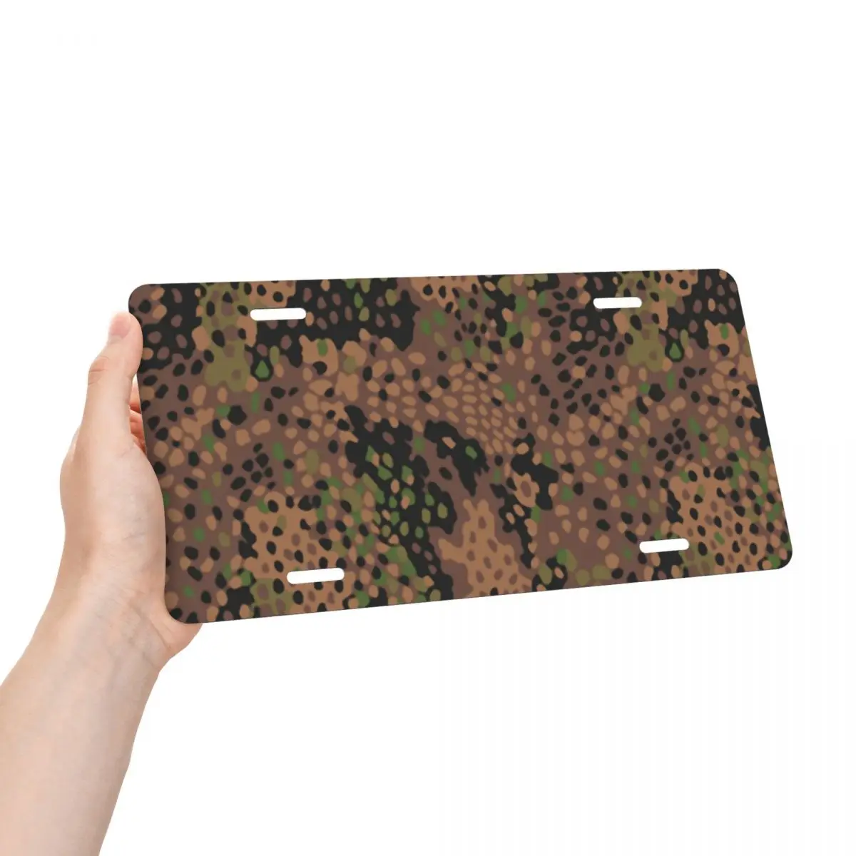 Pea Dot Military Camo License Plate Cover Army Tactical Camouflage Aluminum Metal Decorative Car Front License Plate Vanity Tag