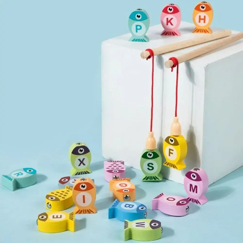 Ocean Fishing Magnetic Fishing Play set Marine Life Alphanumeric Cognition Fish Games Figure Cartoon Magnetic Fishing Gift
