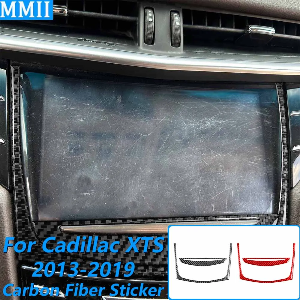 

For Cadillac XTS 2013-2019 Carbon Fiber Central Control Navigation Screen Frame Panel Decorative Cover Car Accessories Sticker