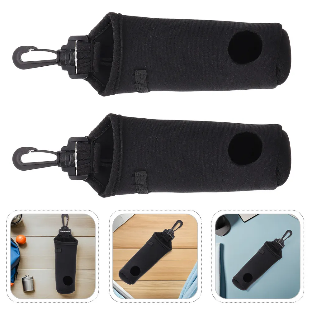 2Pcs Golf Ball Bag Portable Neoprene Storage Case Hook Clip Golf Accessories Organizer Pouch Tee Holder for Training Competition