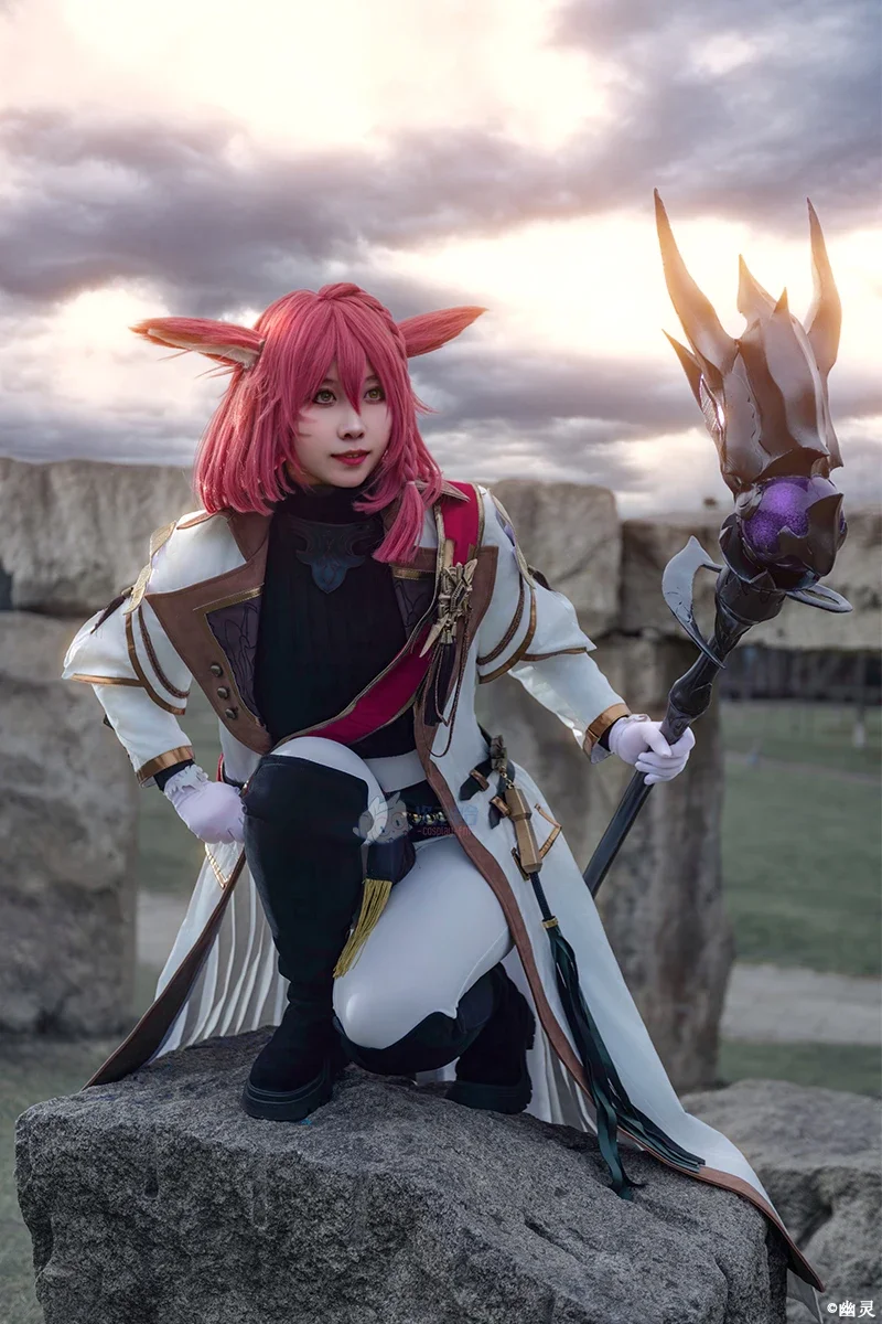 Disfraz de Cosplay de Field Commander para hombre, uniforme de Halloween, trajes de fiesta de carnaval, FF14