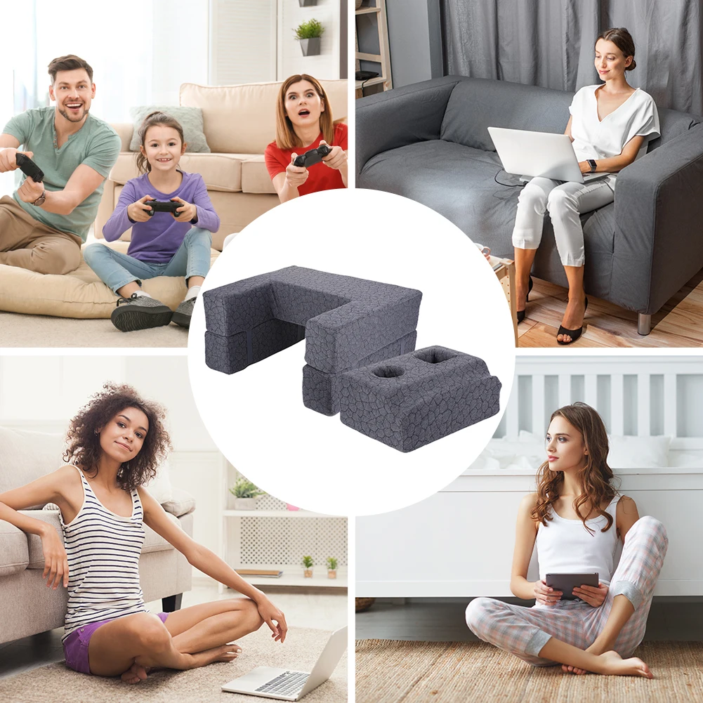 

Extra Large Multi-Purpose Wedge Pillow with Cup Holder Adjustable Adult Reading Pillow Laptop Desk for Steam Deck/Switch Playing