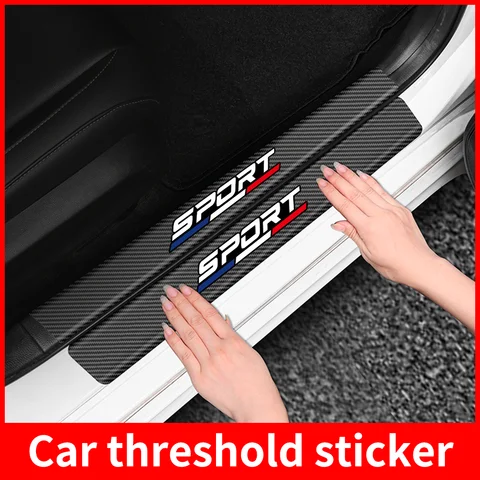 Sport Carbon Fiber Car Door Sill Threshold Stickers Auto Trunk Bumper Strips For Renault Clio Megane Scenic MK1 MK2 MK3 Koleos