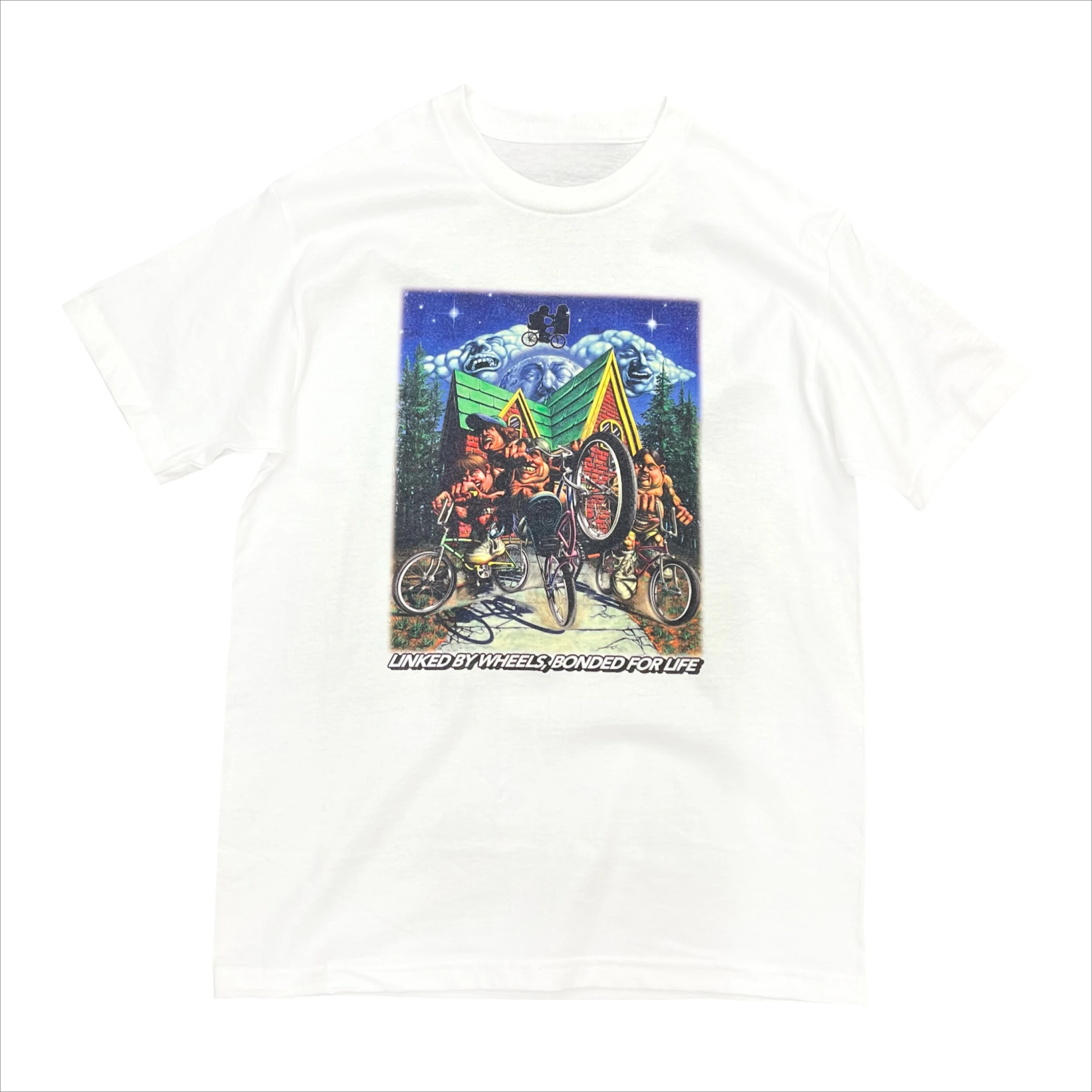 

THE CHILDHOOD HOME Linked By Wheels Printed Summer Luxury Brand Cotton Men's and Women's T-Shirts Short Sleeves