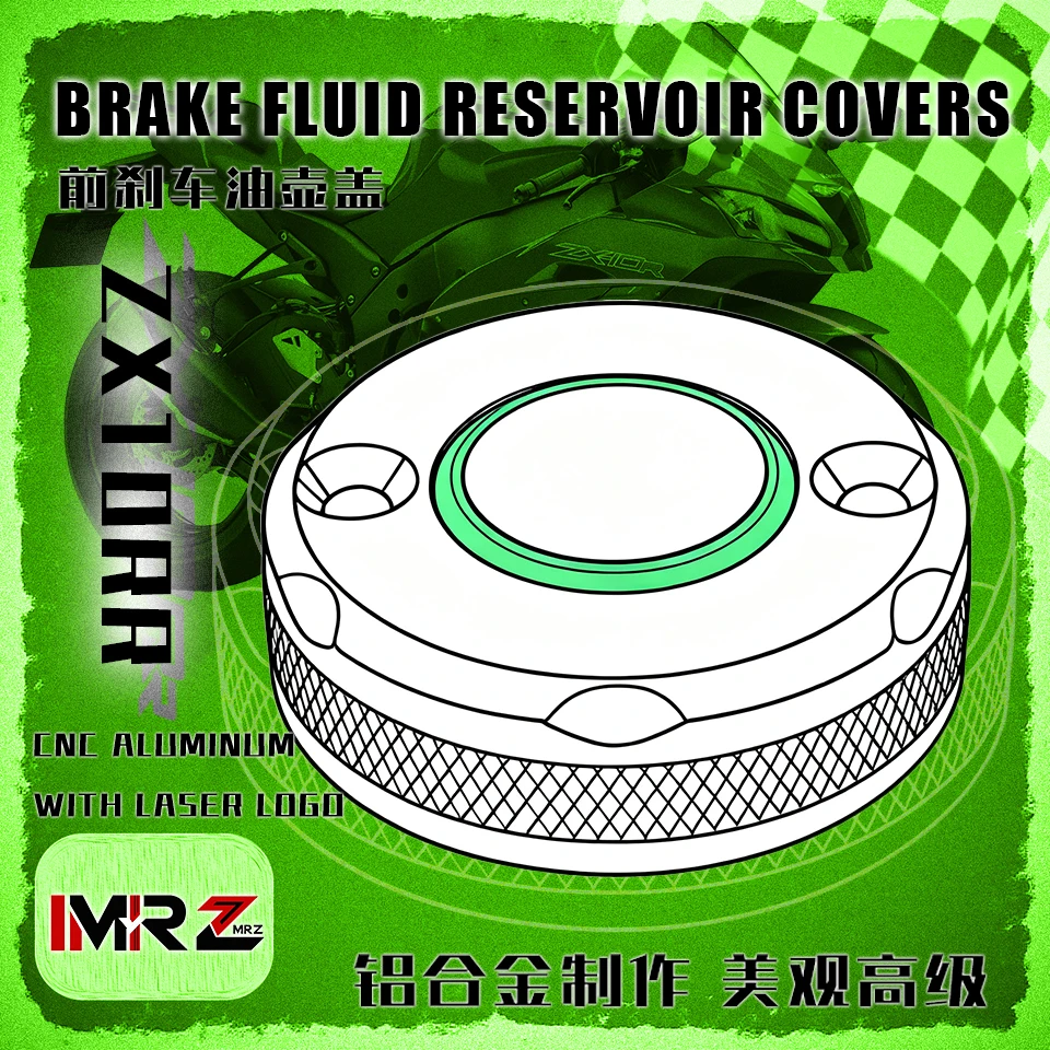 

FOR KAWASAKI NINJA ZX-10R 10RR ZX10R ZX10RR ZX-10RR 2018-2026 Motorcycles CNC Front Brake Fluid Reservoir Oil Cap Cup Cover
