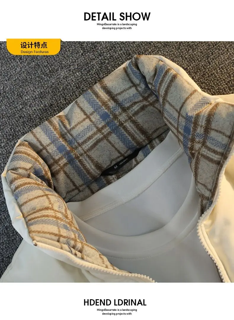 2026 Winter Loose Cotton-padded Jackets for Men Thickened Warm Parkas Male Trend Stand Collar Bread Clothing Coats M806