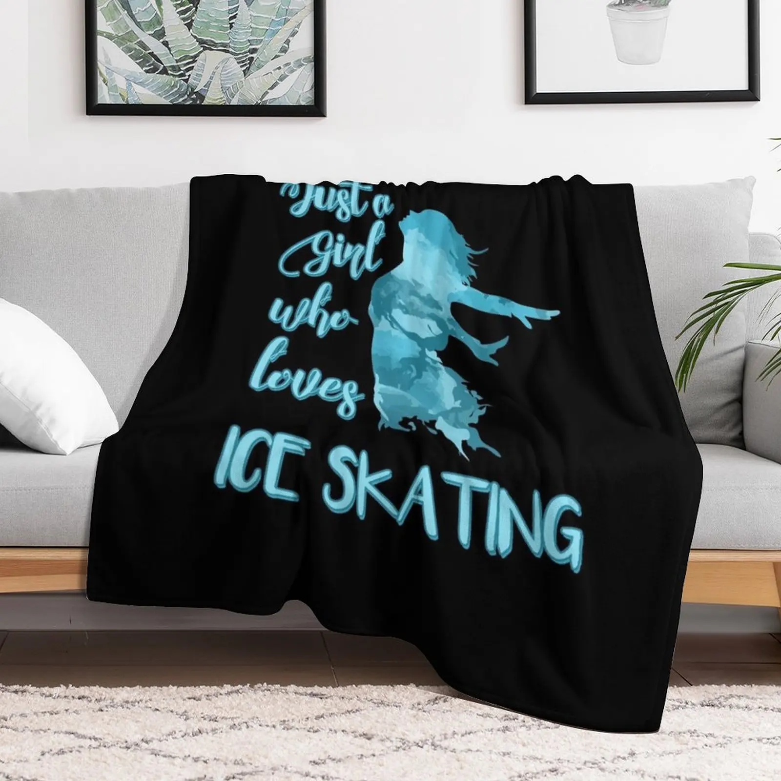 Just a Girl who Loves Ice Skating Figure Skater Throw Blanket Beautifuls for sofa christmas decoration halloween Blankets