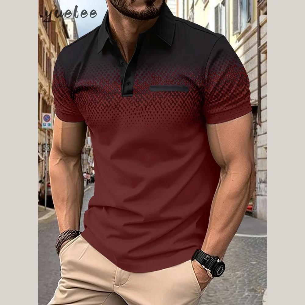 

Men's Polo Shirt Fashion Summer Simple Print Men Top Versatile Casual 3D Print Men's Polo Short Sleeve Breathable Men's Clothing