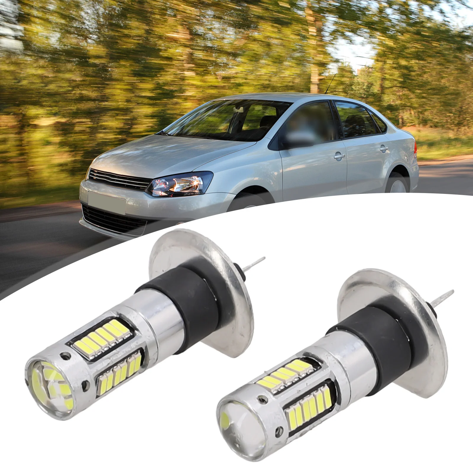 2pcs Car H1 LED Fog Light Lamp Headlight Kit High Beam Bulbs HID 6000K Xenon White DRL LED Headlight Bulb For Car Car Supplies
