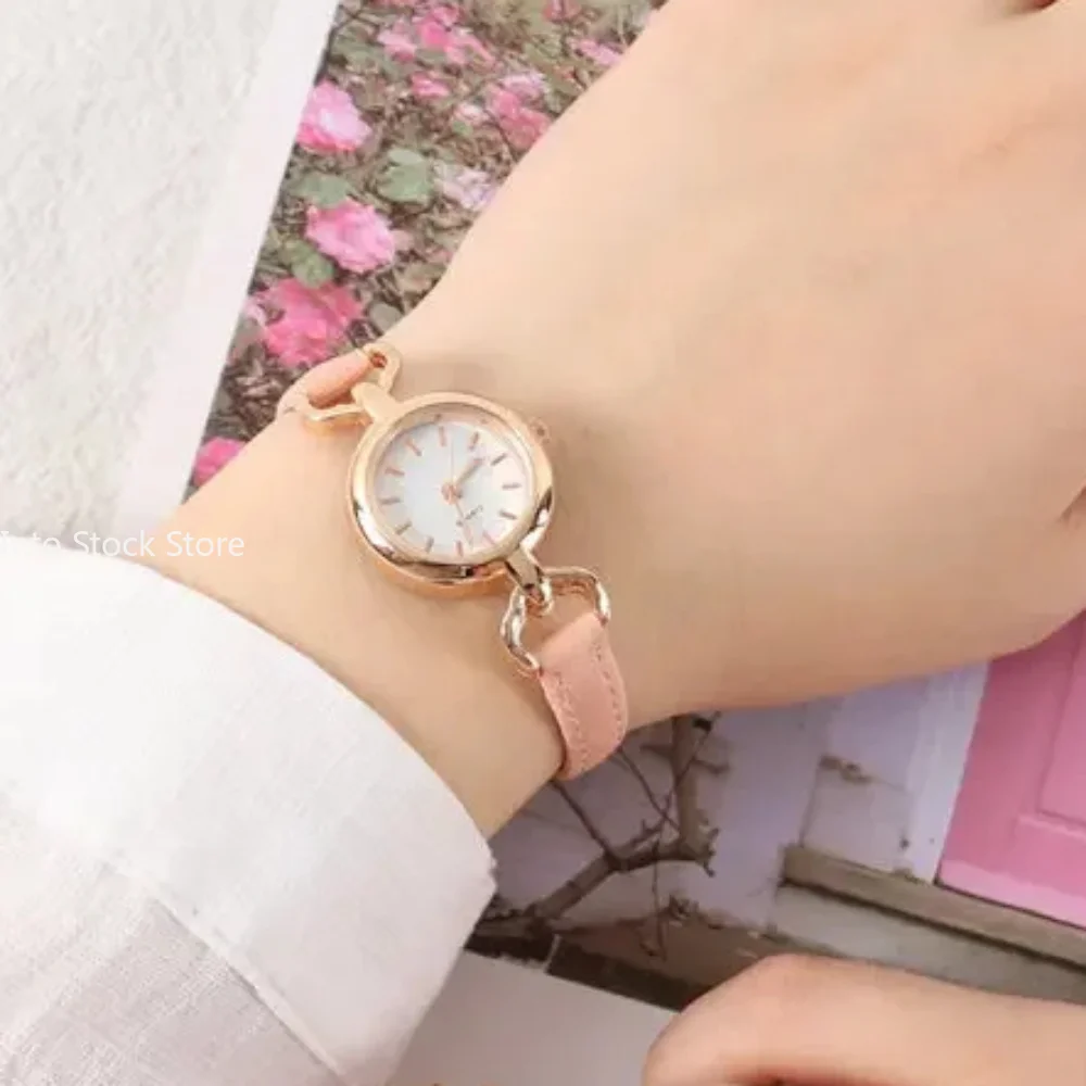 Small Round Dial Watch for Women Luxury Watches Girls Quartz Wristwatch Fashion Gifts Bracelet Reloj Mujer Rosa Relogio Feminino