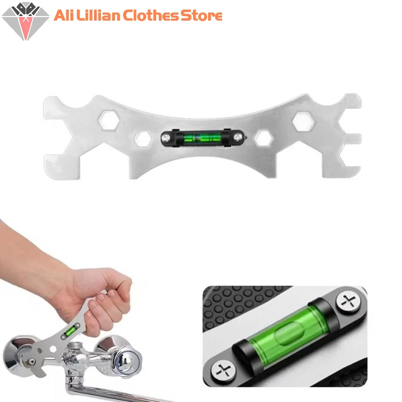 Special Bend Angle Wrench Tools With Leveler Shower Faucet Installation Bathroom Multifunctional Level Wrench Measuring Tools