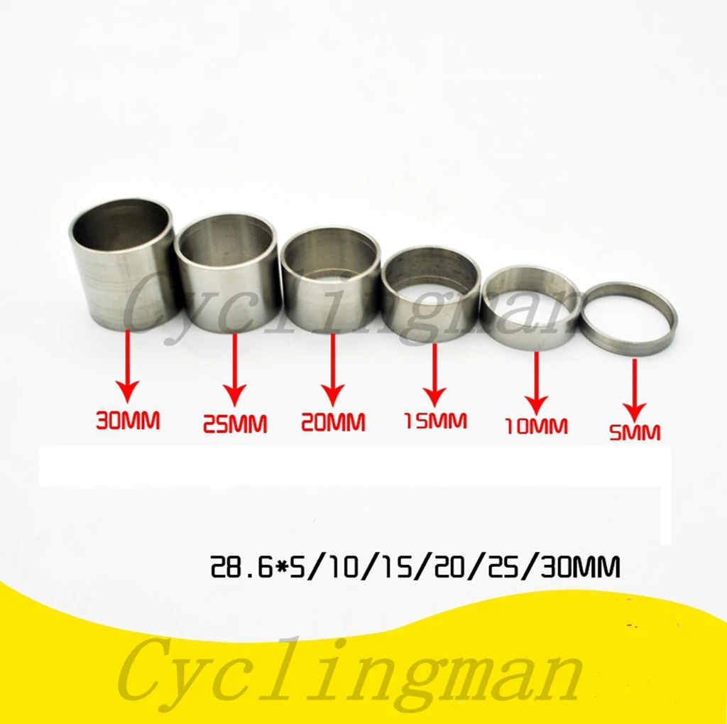 Titanium Ti Bicycle Headset Stem 1-1/8\' Spacers 5/10/15/20/25/30mm Bike Stem Spacer Washers Headset