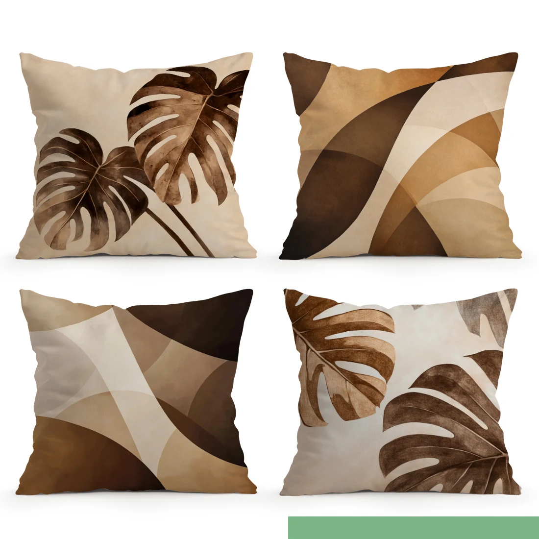 Brown Fern Leaf Cushion Pillowcase Printed Polyester 40/45/50cm Throw Pillowcover Decorative Sofa Cushion Pillowslip Home Decor