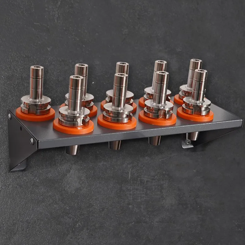 CNC Tool Storage Machine or Wall Mount CAT40 9 Tool Holder Capacity Cold Rolled Steel Wall Mount Tool Storage Rack