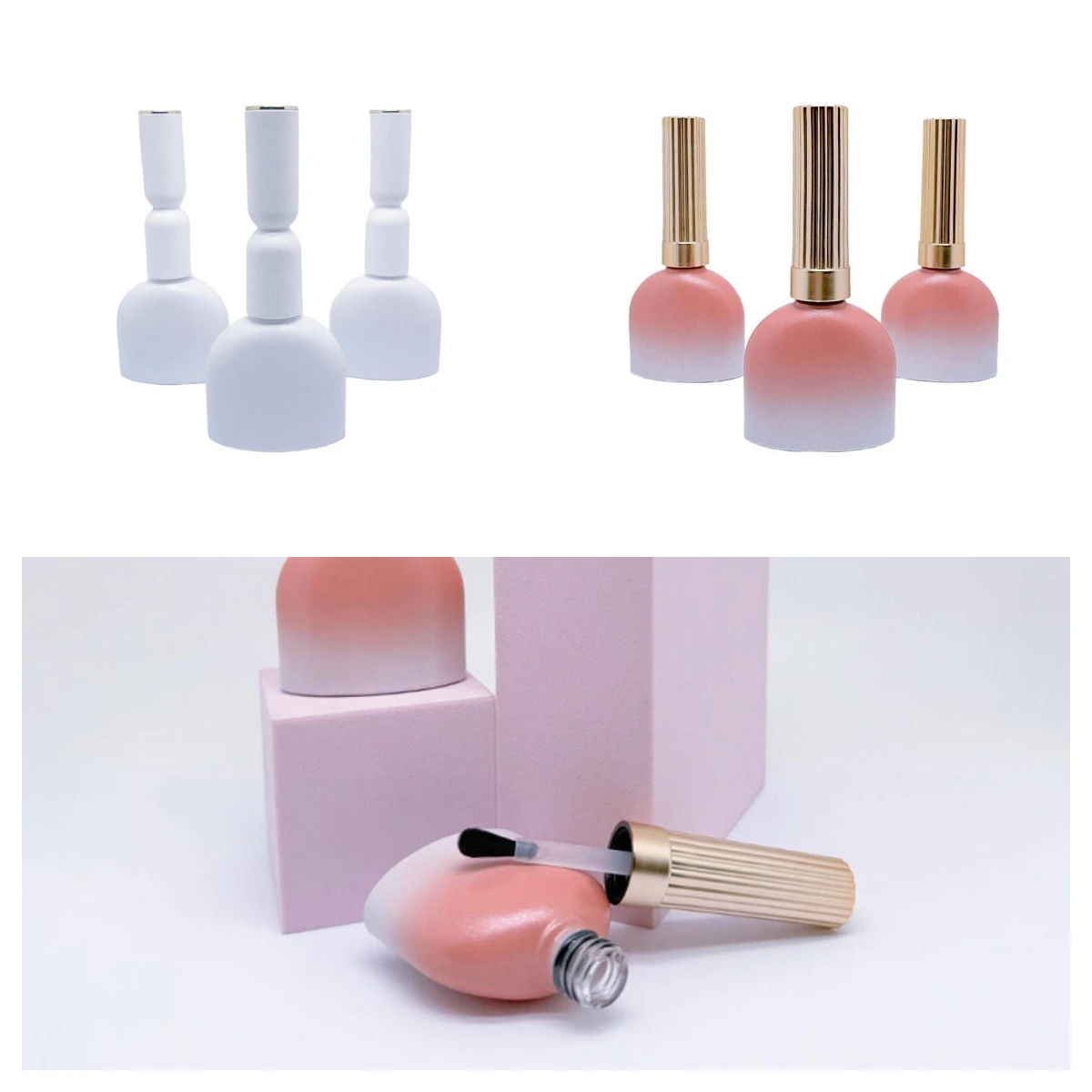 1pc 15ml Nail Polish Glass Bottle With Brushes Empty Nail Gel Packaging Container Refillable Cosmetic Pot Manicure Oil Dispenser