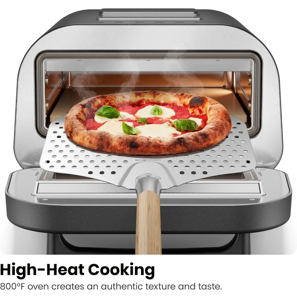 Forno per pizza da interno: prepara pizzas da 12 pollici in pochi minuti, riscalda fino a 800 ° F - Macchina per pizza elettrica da appoggio con 5 touchscreen