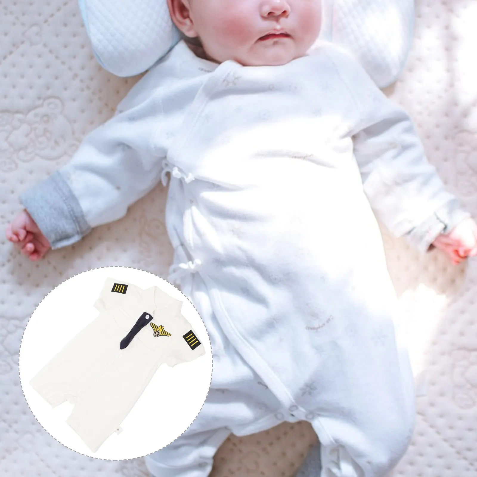 Collar Romper Bow Tie Jumpsuit Comfortable Cotton Infant Clothes for Floor Walking Playing Sleeping Newborn Climbing