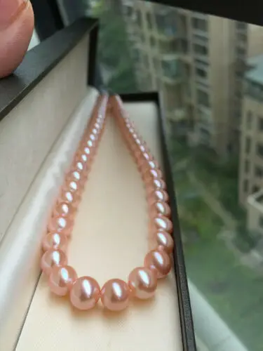 

NATURAL ROUND AAAA 9-10MM PINK SOUTH SEA PEARL NECKLACE 18"