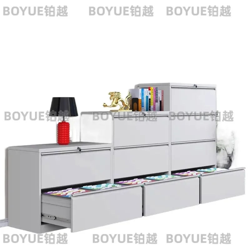 Metal File Cabinet with Lock A4 Folder Storage Drawer Office Document Organizer Desktop Data Box for Home Business Use