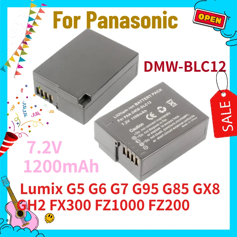 

DMW-BLC12 7.2V 1200mAh Camera Battery For Panasonic Lumix G5 G6 G7 G95 G85 GX8 GH2 FX300 FZ1000 FZ200 Digital Accessory
