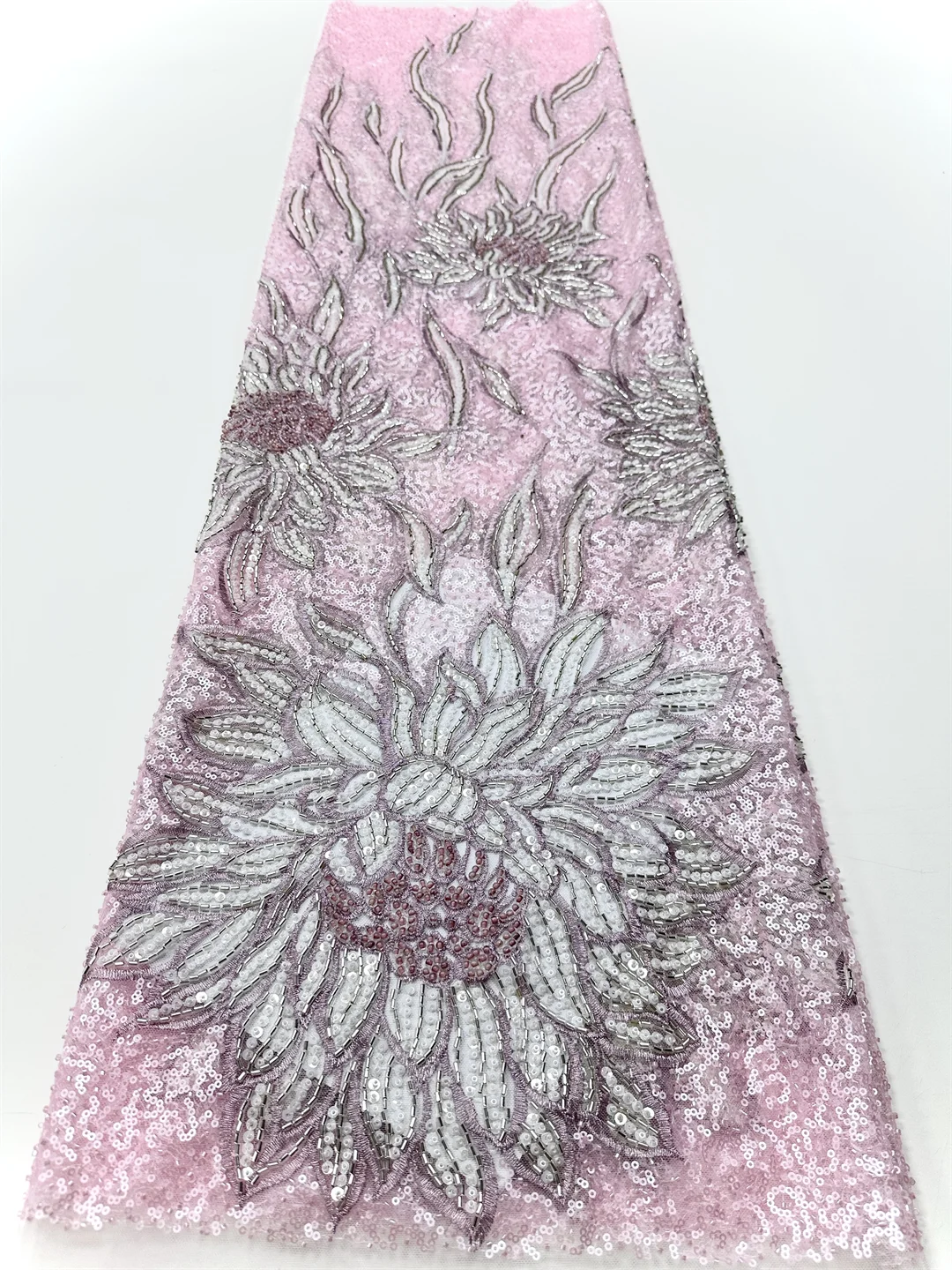 

Нигерийское вечернее кружево с блестками, африканские бусины, кружевная ткань, 2025 г., высокое качество, 5 ярдов, африканский французский тюль, сетчатая кружевная ткань