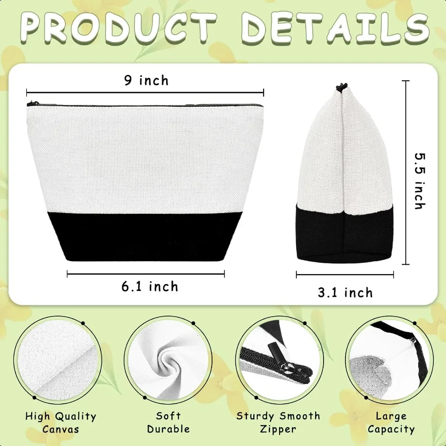 10 حزمة 9x5.5 الفراغات التسامي حقائب مستحضرات التجميل حقيبة أقلام رصاص السائبة متعددة الأغراض لتقوم بها بنفسك أكياس ماكياج نقل الحرارة مع سحاب لتقوم بها بنفسك C