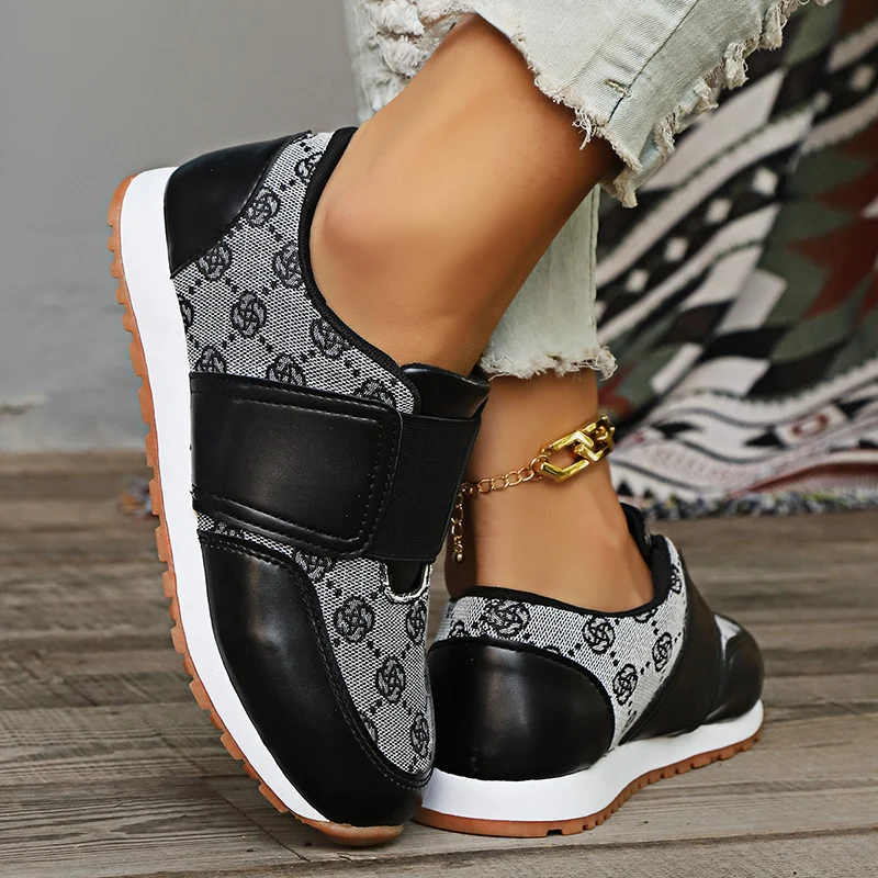 Fashion Print Platform Sneakers donna estate traspirante scarpe sportive antiscivolo donna 2024 Slip-On Patchwork scarpe vulcanizzate piatte