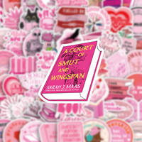 10/30/60pcs Cute Pink Bookish Graffiti Stickers Waterproof DIY Phone Case Scrapbook Suitcase Bike Fun Cartoon Decals Decoration