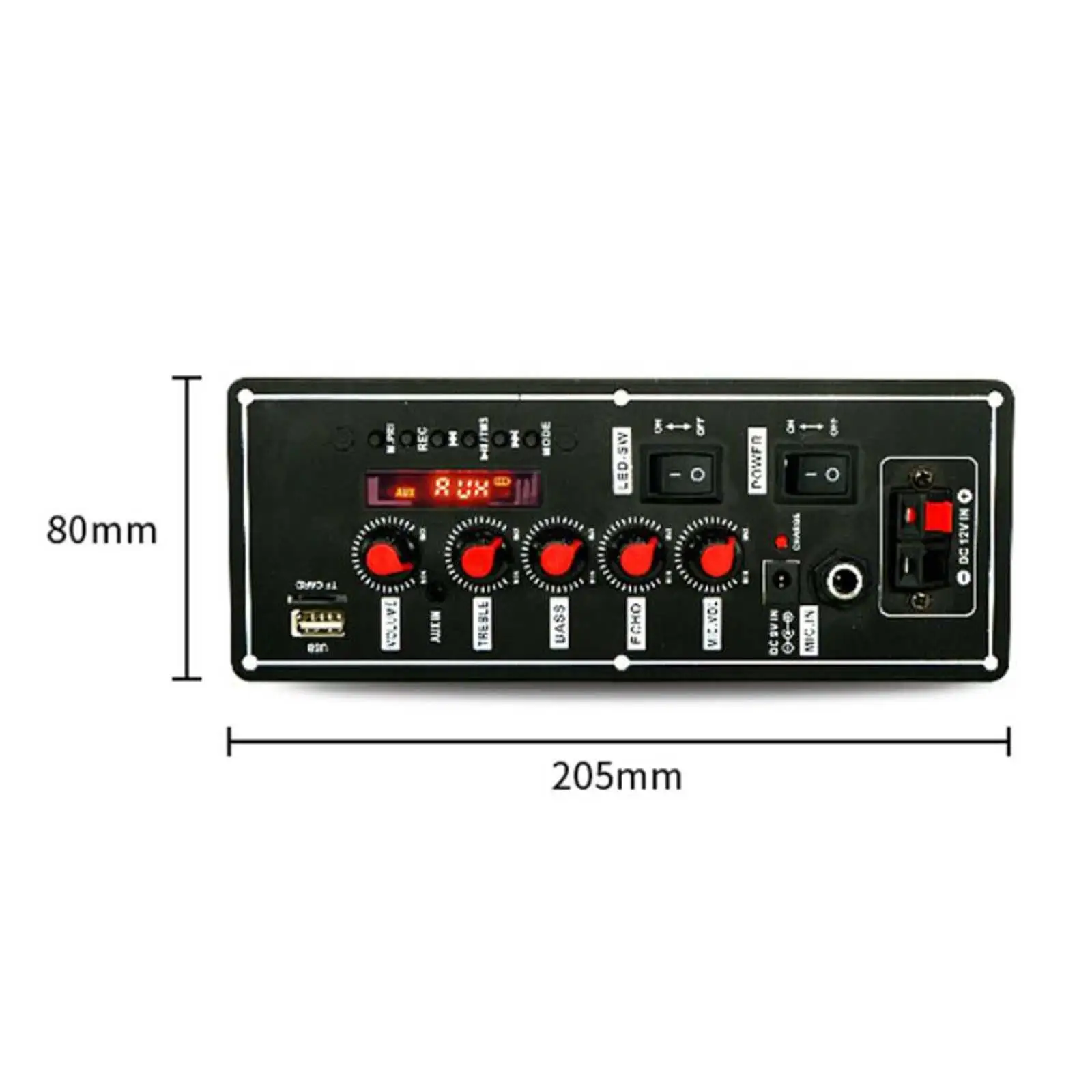 MP3 Decoder Module with Treble and Bass Adjustment Knob LED Display Screen Audio