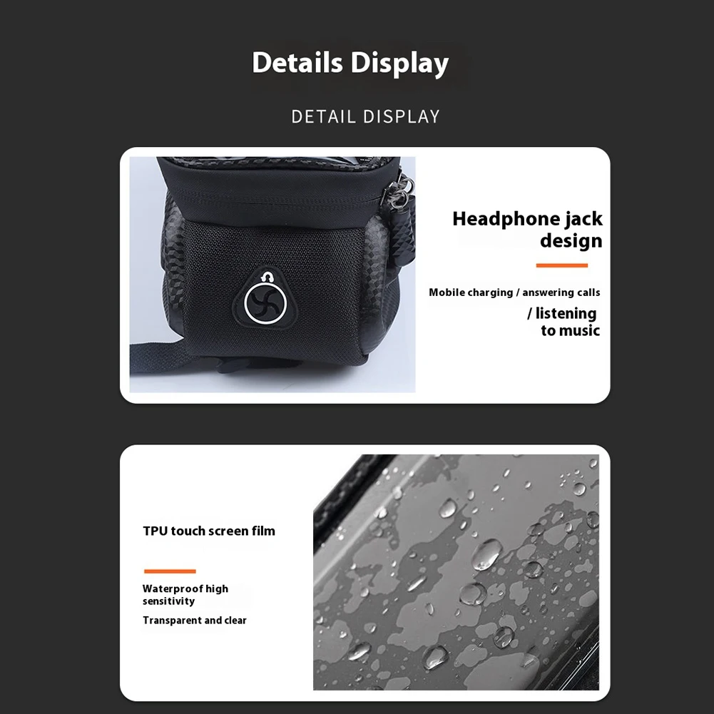 1.5L バイクトップチューブバッグ 防水バイクフロントフレームバッグ ハードシェルバイクフォンバッグ サイクリングポーチ ロードバイク マウンテンバイク用