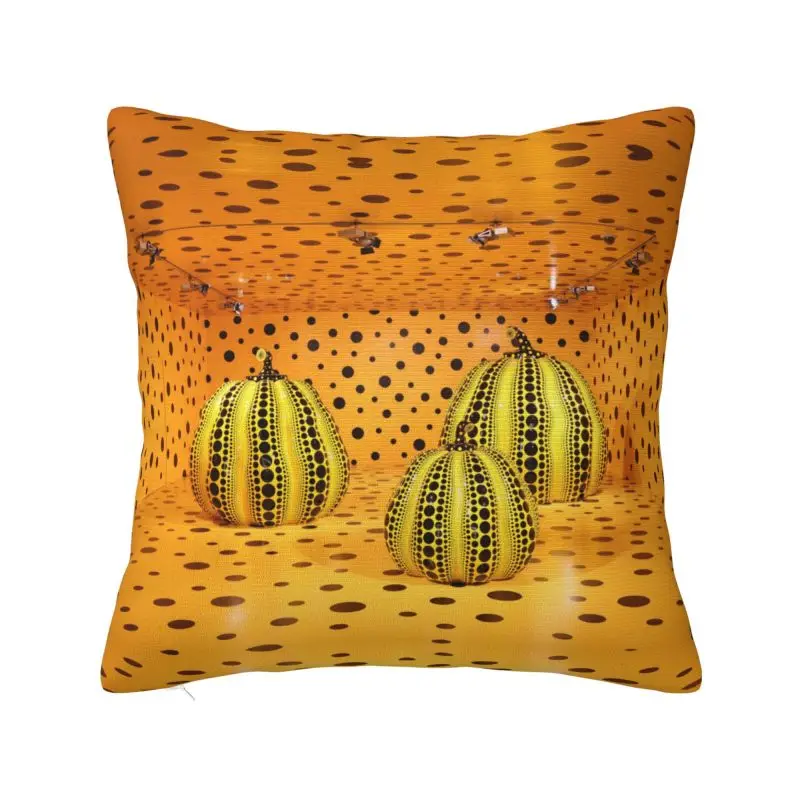 Yayoi Kusama Pumkin Abstract Art Throw Pillow Case Decorative Luxury Cushion Cover Velvet Pillowcase