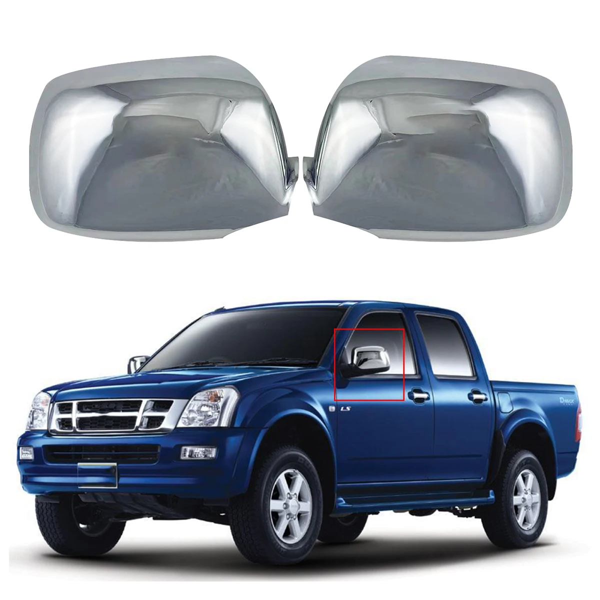 

Chrome Rearview Car Stickers Accessories Side Door Mirror Cover Trim Paste Style For ISUZU D-MAX Dmax 2003 2004 2005 2006 - 2011