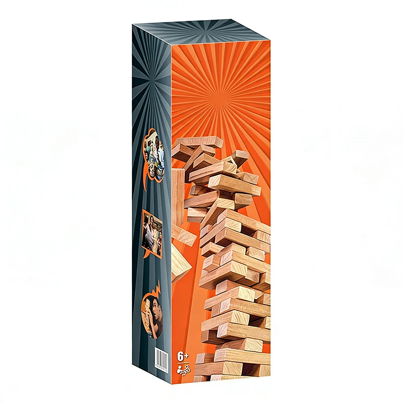 

Interactive Wooden Puzzle Game - Stacking Tower Game in Spanish and French -Board Game for Kids and Adults