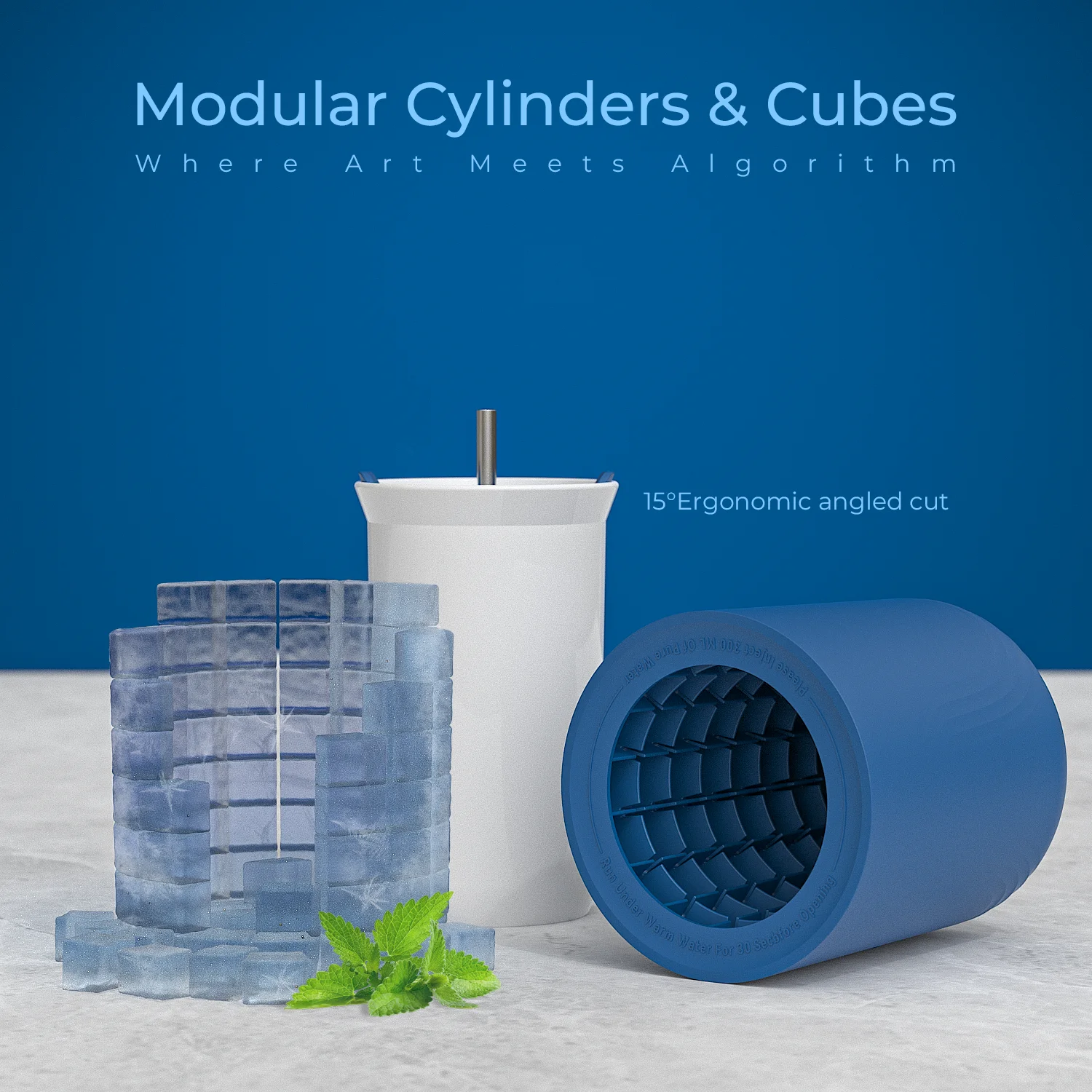 Quick Freeze Silicone Ice Cube Mold Effortless Release Ultra-Durable for Crafting Ice Cubes BPA-Free Ice Buckets Cylinder Cups