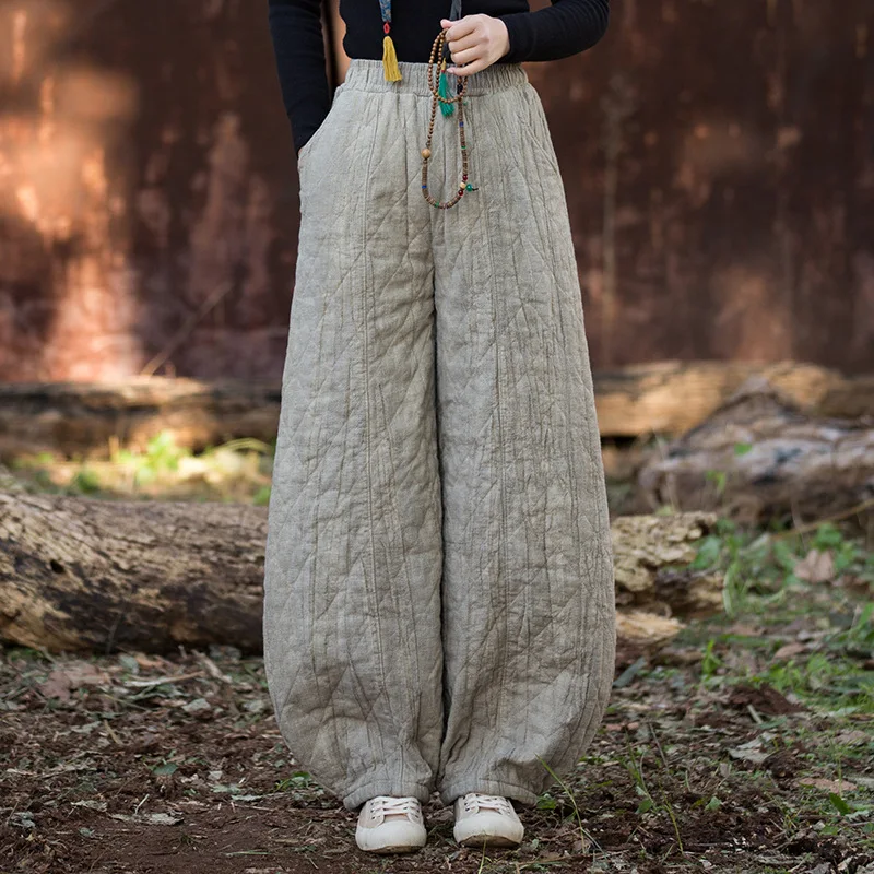 سروال فانوس شتوي 2025: خياطة ماسية، كتان رامي ريترو ودفء إضافي. #2