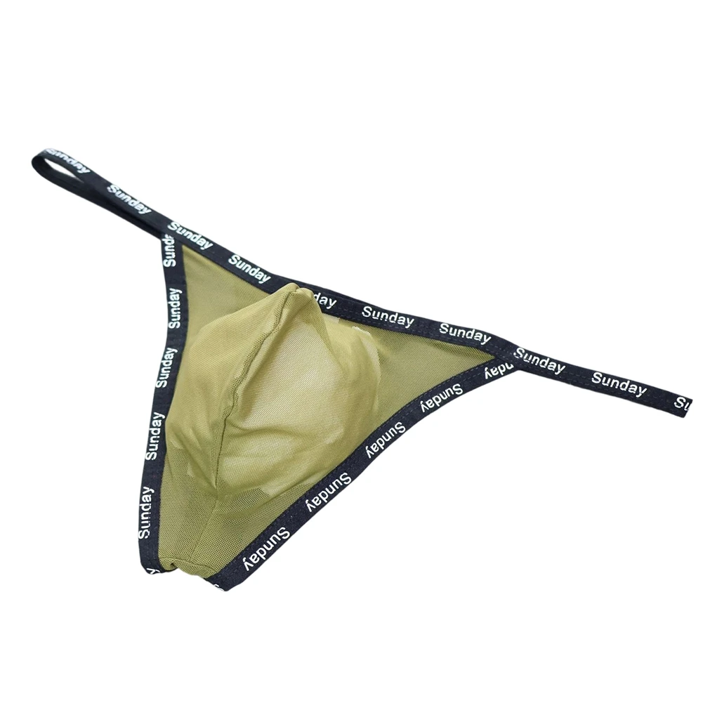 1pc Men Mesh Sheer G-string Briefs Sexy Bulge Pouch Hollow Out Thin Belt Pantie Low Waist Solid Mesh Breathable Underwear