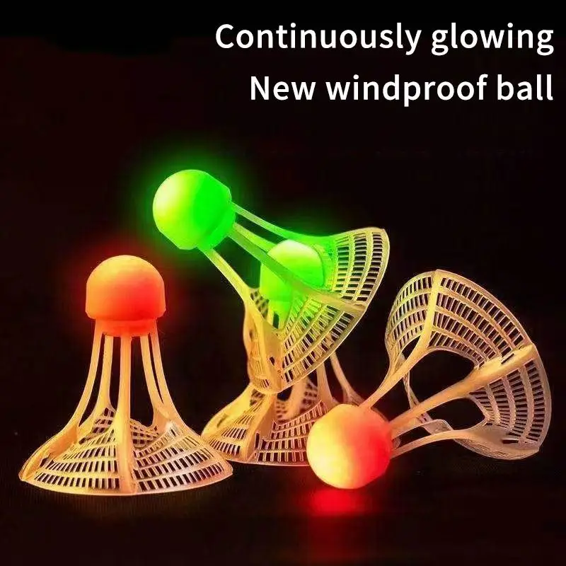 3/10Pcs LED Badminton Shuttlecocks -Lighting Glow In The Dark Badminton Birdies Badminton Practice Windproof Shuttlecocks
