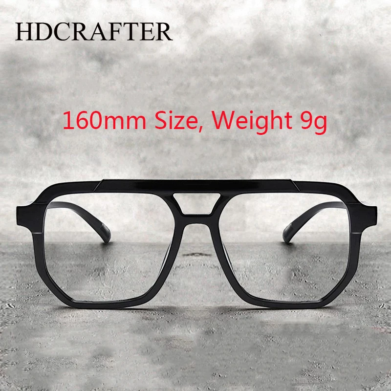 

Очки HD Oversized 160 мм, легкие (9 г), из ацетата TR90, квадратная оправа для мужчин, модные оптические очки, солнцезащитные линзы.